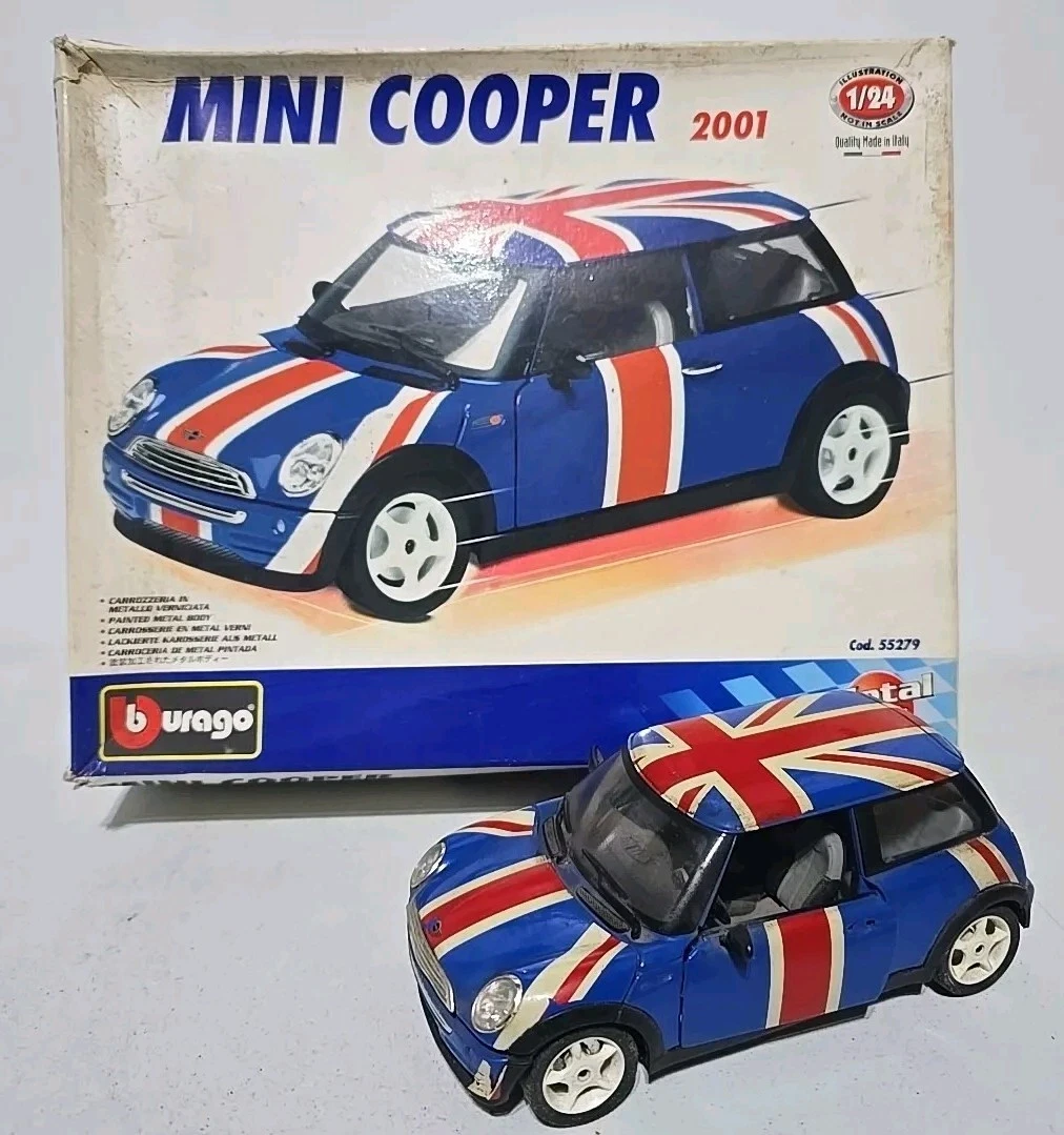 Burago Mini Cooper 2001 échelle 1/18 – Bleu – Modèle De Collection Occasion