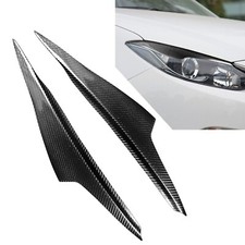 For Mazda 3 2014-2018 2pcs Real Carbon Fiber Headlight Eyebrow Eyelid Cover Trim