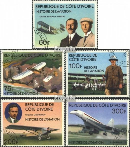 Elfenbeinküste 511-515 (kompl.Ausg.) gestempelt 1977 Geschichte der Luftfahrt - Bild 1 von 1