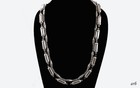 Unique Silver Handmade Necklace w/ Abstract Links and Hook and Loop Clasp