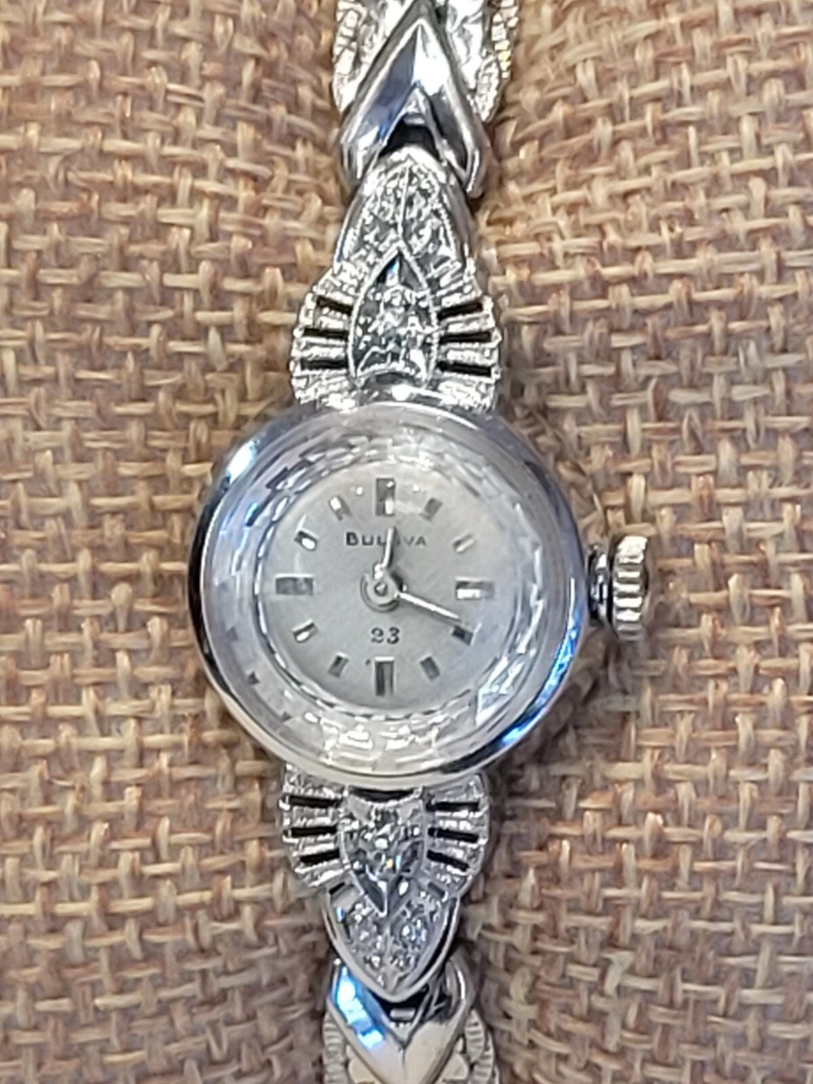 Vintage Bulova M3 Ladies Watch 10k Rolled Gold w Accent Diamonds Just Serviced