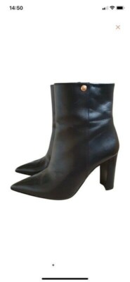 Tory Burch Leder Ankle Boots Stiefeletten schwarz Gr. 39,5 US 9 wie NEU