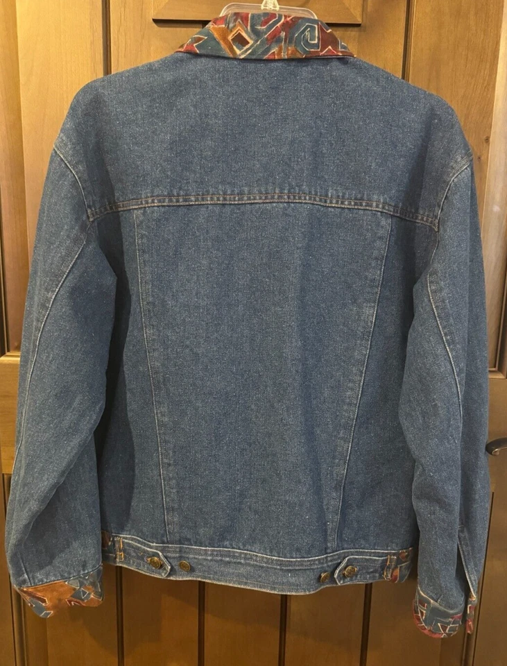 Chaqueta vaquera de colección Sierra Pacific para mujer L suroeste azteca años 80-90 cuentas Foto 2 de 4