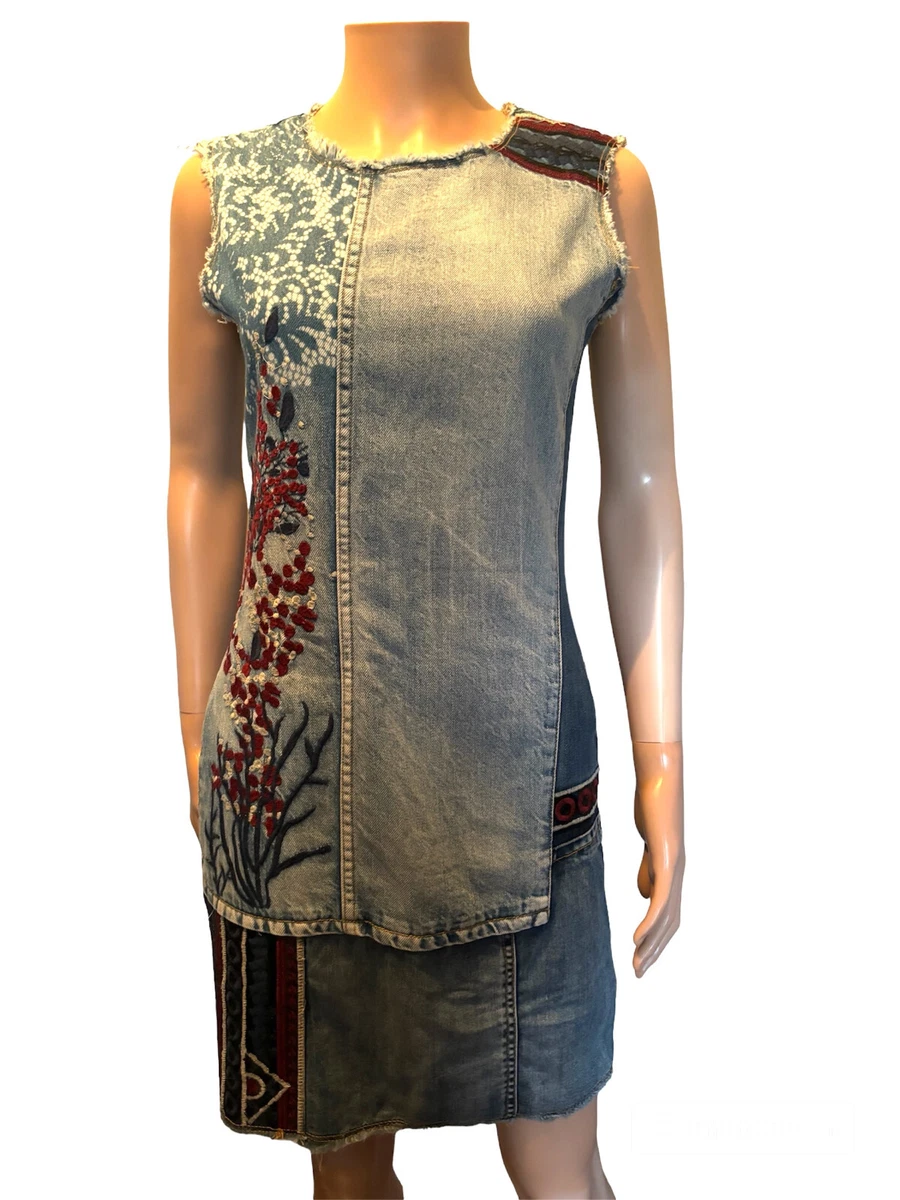 Robe Tunique Femme Desigual Longueur Genou Géométrique Dr1 Taille XS UE