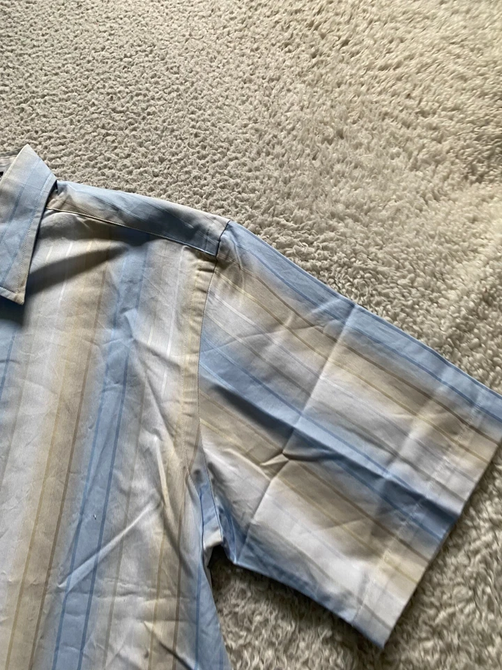 Camisa Austin Reed London Hombre Rayas Manga Corta Abotonada Multicolor Talla M Foto 3 de 4