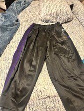 NEEDLES Track Pants Straight Black x Purple lines JO346 Size-L Used