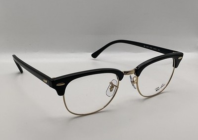 Ray-Ban Clubmaster Brillenfassung Brille 5154 5787 53mm Schwarz auf Gold Neu!