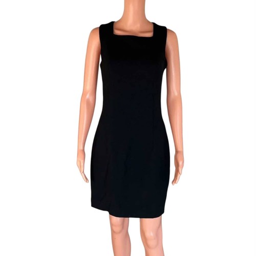 Versus Versace, Robe noire Gianni Versace Couture Versus Vintage Dress Gown Vestido L