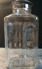 Vintage Ribbed Glass Jar Pitcher No Lid