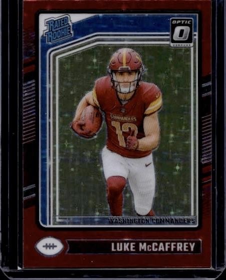 2024 Donruss Optic #268 Luke McCaffrey - Rated Rookie Red Stars SP