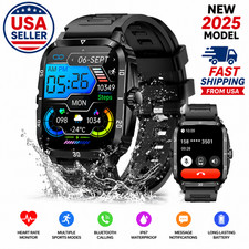 1.96" Bluetooth Smart Watch Fitness Tracker for iPhone Android Heart Rate IP67