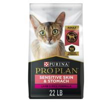 Purina Pro Plan Sensitive Skin  Stomach, Dry Cat Food, Lamb  Rice, 22 lb