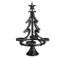 ABELLA Xmas Adventskranzständer handgefertigt Aluminium Klein Schwarz Matt