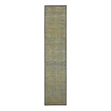 2'6"x10' Brown Pure Wool Rug Hand Knotted Distressed Grass Design Runner 76756
