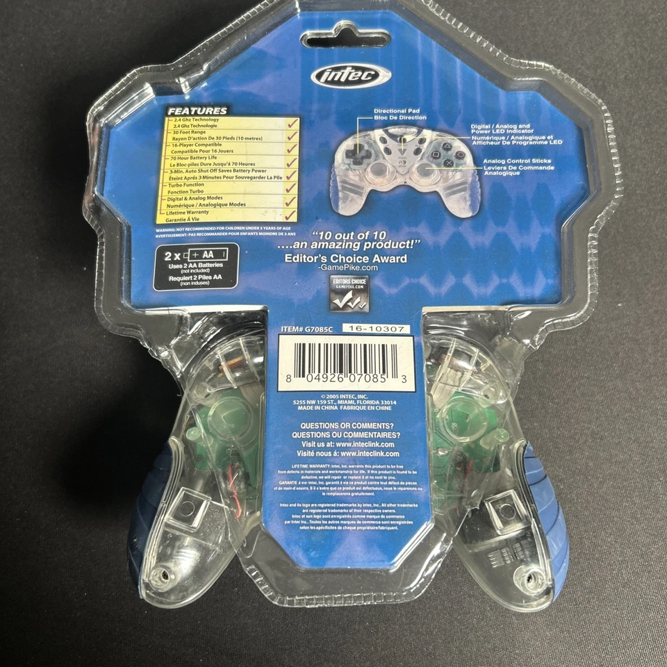 Intec Pro Mini Wireless Clear , Wireless Playstation 2 Controller - Image 2 of 2