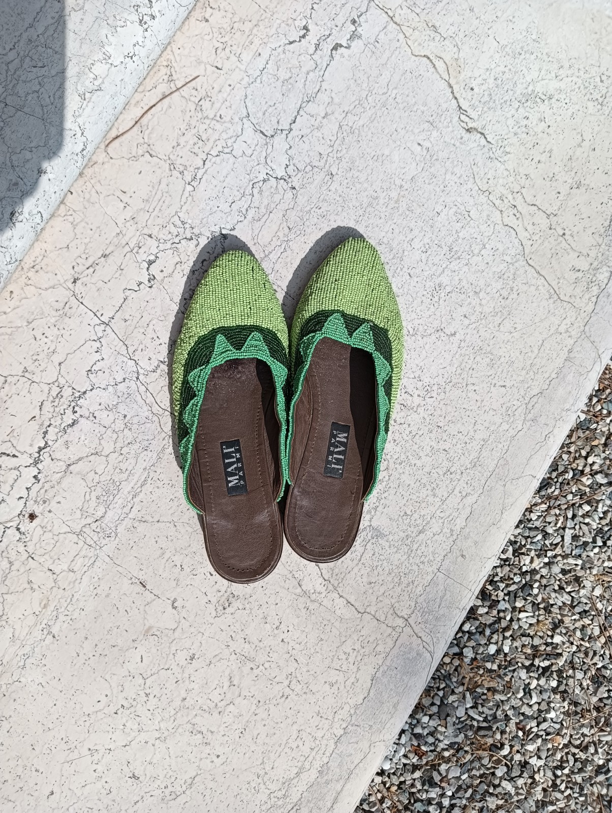 Sabot flat, vintage, Malì Parmi Taglia 41 verdi