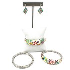 Belle Etoile Sterling Silver Colorful Enamel Bracelet Earrings Lot of 4 #S5596-5 — photo 1