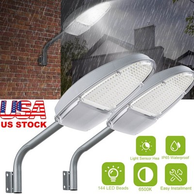 2X LED Outdoor Street Light 2350LM Dusk to Dawn Sensor Waterproof Security Light