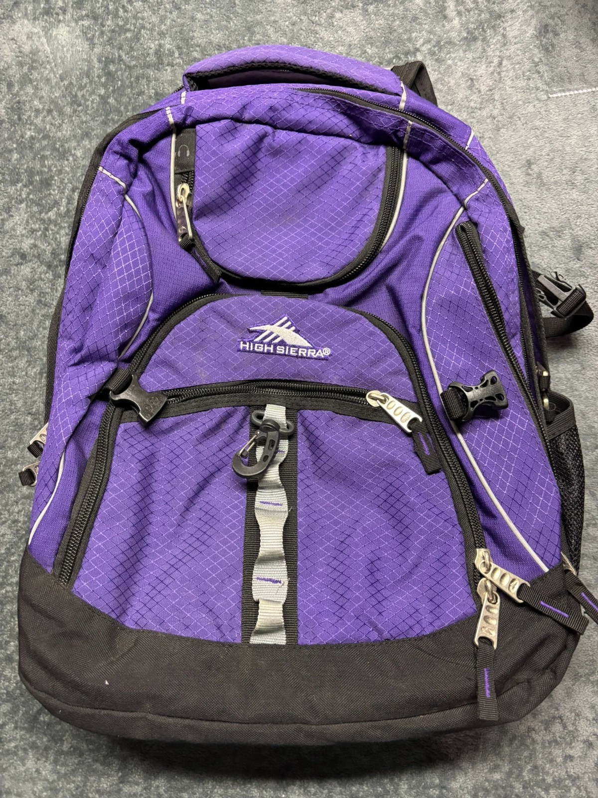 High Sierra Backpack Purple Multi Pocket Laptop School Trave