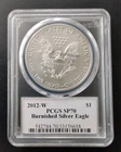 2012-W $1 Burnished Silver Eagle PCGS SP70 Edmond Moy Signed #7111