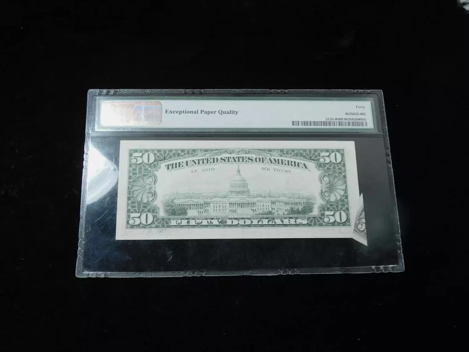1993 $50 Federal Reserve Note - PMG 40EPQ w/ Gutter Fold Mint Error - Image 2 of 4