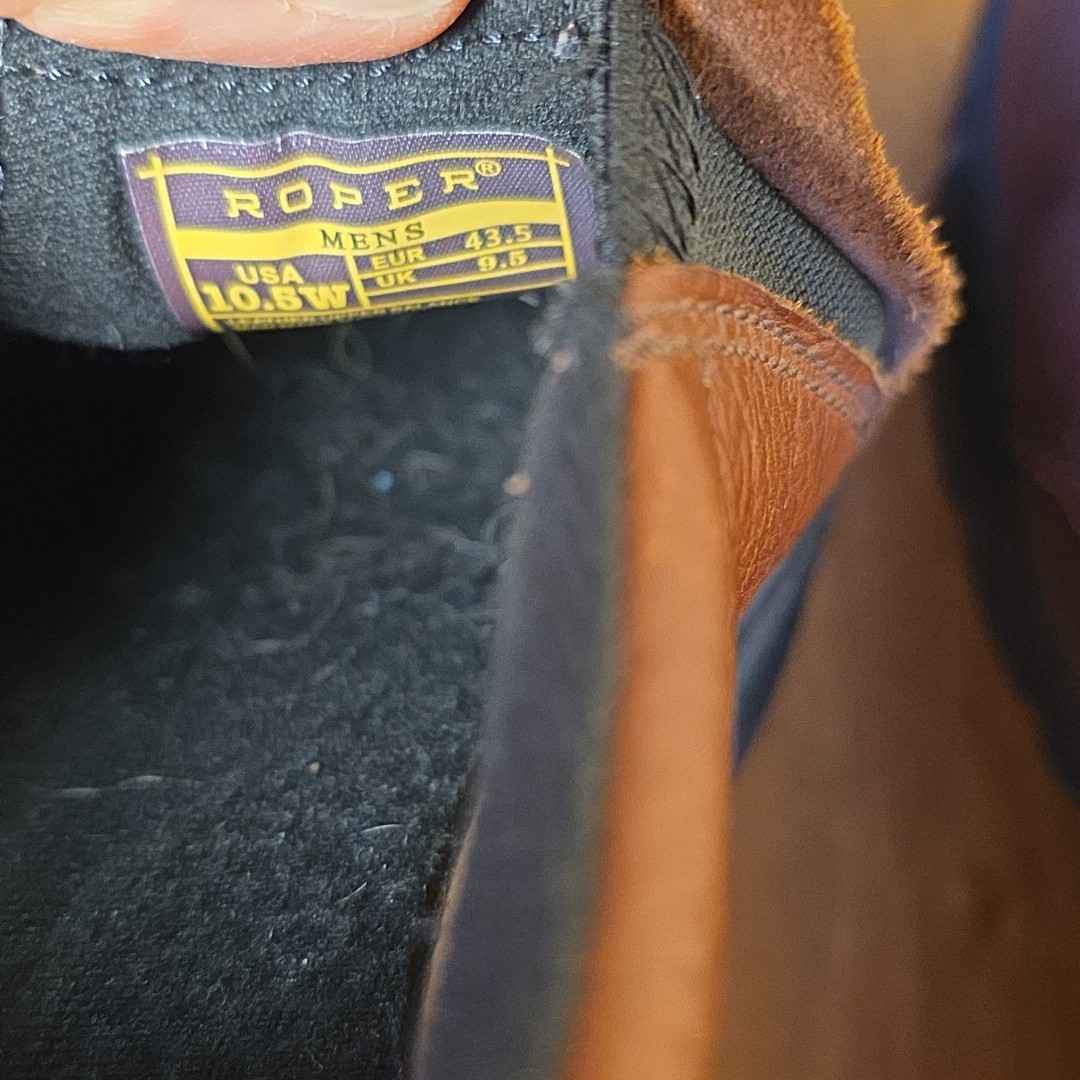 Roper Men's Brown Leather Performance Slip-On Loa… - image 8