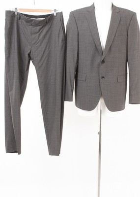 Strellson Premium Anzug Bailey-Manhattan Herren Gr. 50 Grau Wolle Business