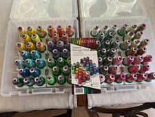 72 spools of Isacord embroidery thread with cases and snap in case inserts