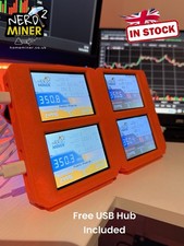 Quad X 4 Nerdminer V2 Mining Rig - Bitcoin Lotterie - USB Hub enthalten - UK LAGER
