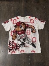 Rare Ohio State University Buckeyes Airbrushed T Shirt Brutus Gildan Men's Large