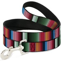 "Dog Leash 6-FEET Zarape5 Vertical Multi Color Stripe Narrow 0.5\" (Us Import)"
