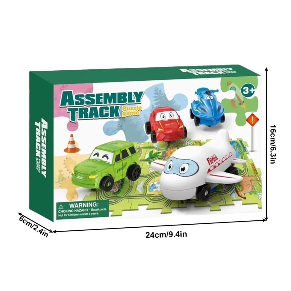 Puzzle Racer Kids Car Track Set Creative Slot Car Race Tracks Car Play Fun Explo - image 2 of 4