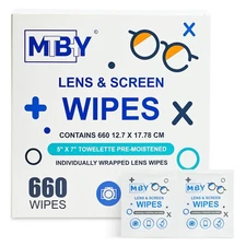 Lens Cleaning Wipes (660 Total Wipes) | Pre-Moistened Individually Wrapped Wi...