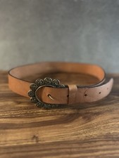 Vintage 70s Astrological Zodiac Celestial Leather Belt Buckle Leather By Grant