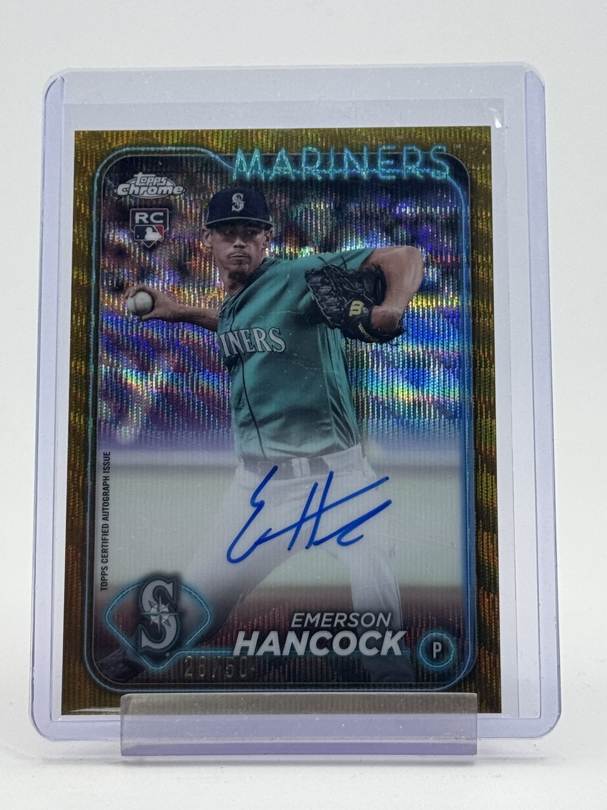 EMERSON HANCOCK 2024 TOPPS CHROME ROOKIE GOLD WAVE AUTO /50 #RA-EH Q6642