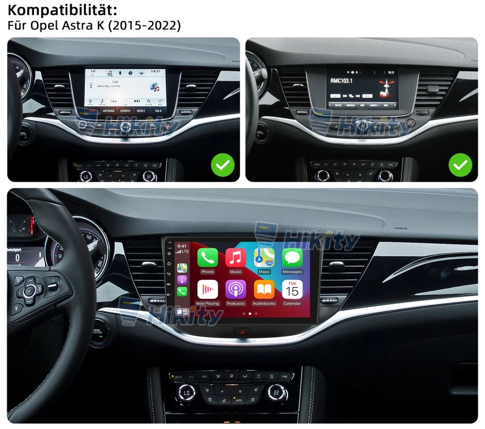 DAB+ Android 15 Autoradio Für Opel Astra K 2015-2022 8-Core 4+64GB CarPlay Navi - Bild 2 von 4
