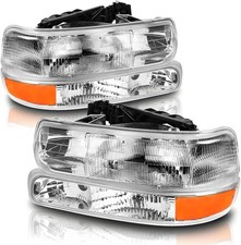 OE -Style Headlights Assembly Compatible with 1999 2000 2001 2002 Chevy Silve...