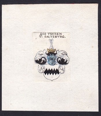 Voit von Salzburg Wappen coat of arms Heraldik heraldry Kupferstich 17. Jh.