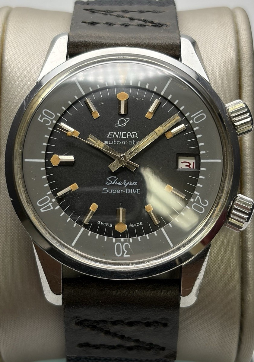 1966 Enicar Sherpa Super Dive 40mm Watch - Super Compressor - Check It Out!