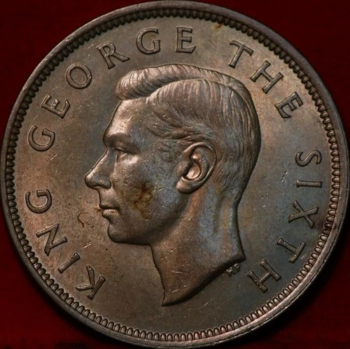 1950 New Zealand 1/2 Crown Foreign Coin