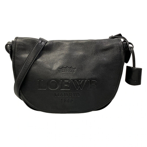 LOEWE Heritage Black Leather Shoulder Bag