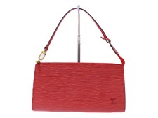 LOUIS VUITTON Pochette Accessoires Epi Leather Red Handbag Pouch
