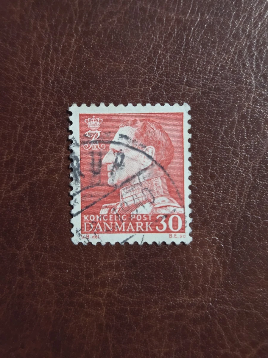 Denmark 30 Øre Red King Frederik IX Used Stamp 1961-1962