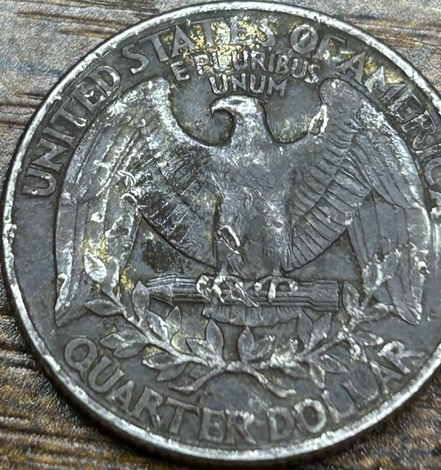 1996 D US quarter Mint error Spitting Eagle/die Chip/missing Clad Layer - Image 3 of 4