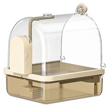 Smart Automatic Bird Bath for Cage with Auto-Sensing Rainfall, Hanging White