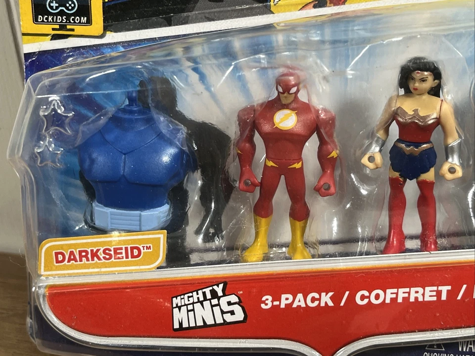 DC LIGA DE LA JUSTICIA MINIS PODEROSA PAQUETE DE 3 FLASH MUJER MARAVILLA DARKSEID BAF MOSC 2016 Foto 3 de 4