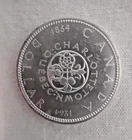 1964 80% Silver Canada Charlottetown Quebec Dollar Coin - 1 ounce weight