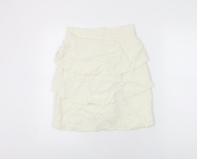 Temperley Damen Elfenbein Acetat A-Linie Rock Größe 10 Reißverschluss