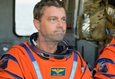 REID WISEMAN IN NAVY HELICOPTER ON USS JOHN P MURTHA ARTEMIS 2 13X19 PHOTO