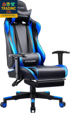 Gaming Chair with Footrest, Ergonomic Computer Game Desk Chair, Reclining Game C